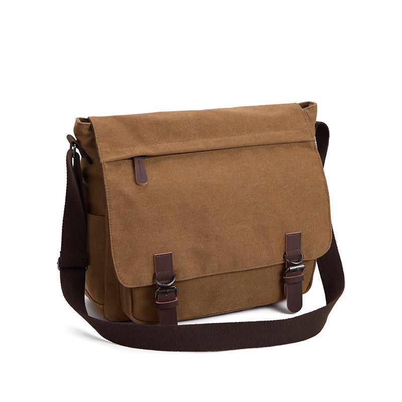 Men's Canvas Messenger Bag - Travel Crossbody, Shoulder Laptop Bag, Briefcase