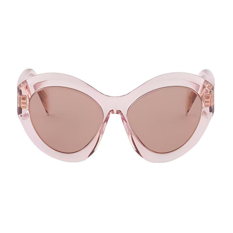 Prada Temple Logo Acetate Irregular Sunglasses Women's Pink