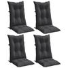 High Back Chair Cushions 4 Pcs Anthracite Melange 120 X 50 X 7 Cm Fabric