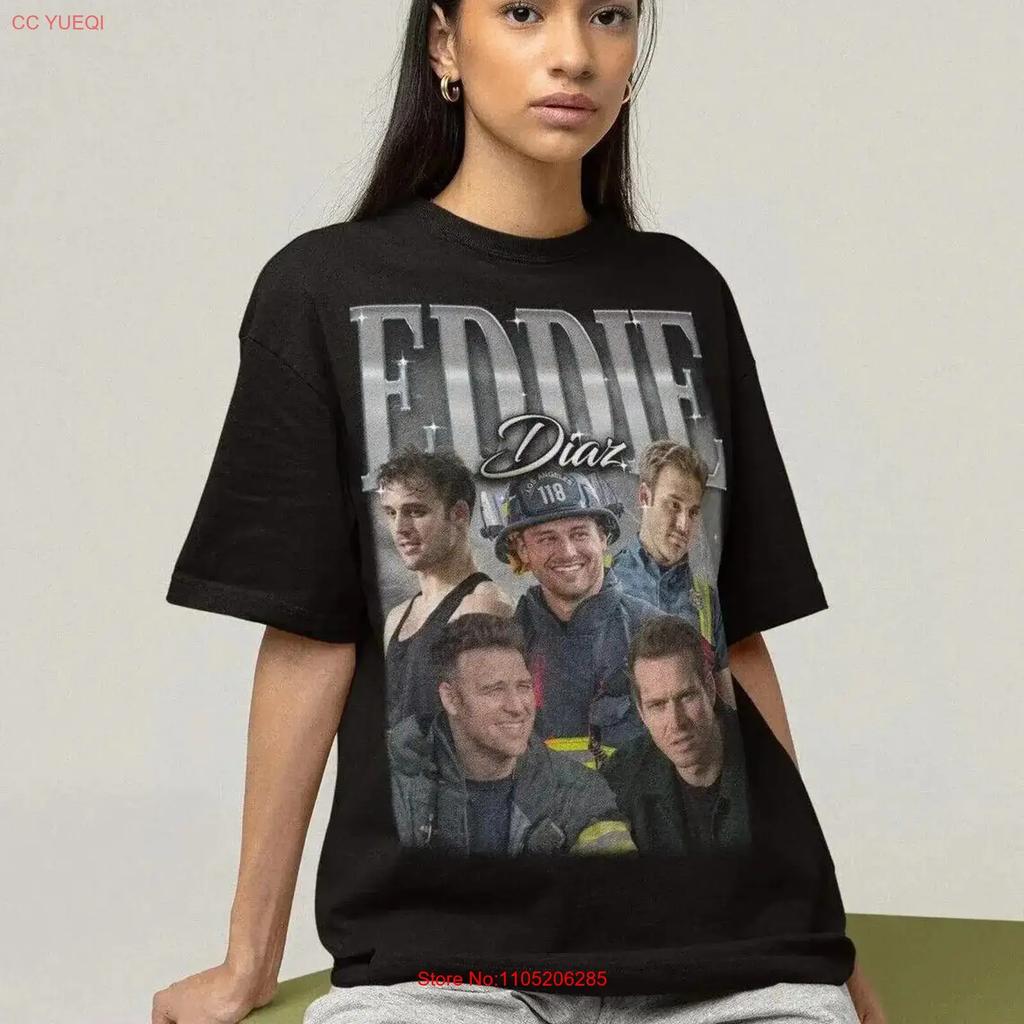 Eddie Diaz T Shirt Fan 9 1 Tv Show Vintage Graphic Soft Slightly Top For Everyday Wear Breathable Homme Vintage