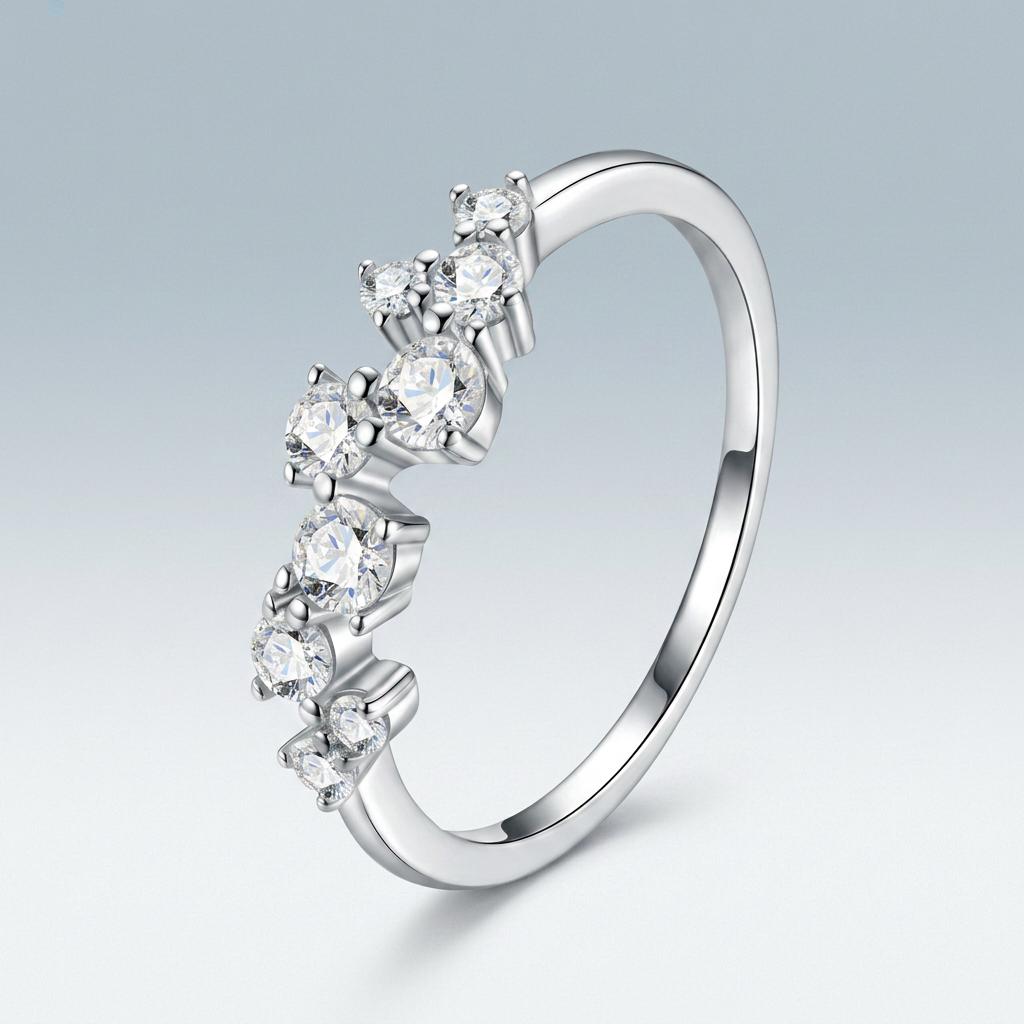 S925 Sterling Silver Moissanite Wedding Band Ring Eternity Ring for Women Jewelry