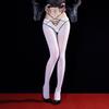 Women'S Lace Cross Waist Pantyhose Oil Shiny Glossy Sheer See Through Stocking Woman Underwear 2 In 1 Tights Shaping Pantyhose