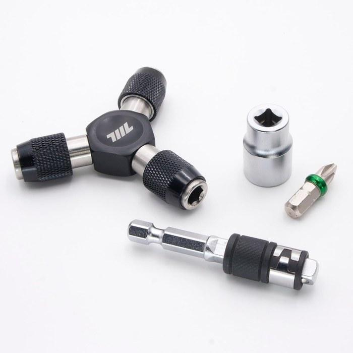 711L 1/4 Zoll Sechskant zu Antriebsstecknuss 2-in-1 Verlängerungs-Kombination 1 Sechskant-Ende & 1 Flaches Ende Multi-Werkzeug & 1/4 Zoll Adapter Kompatibel