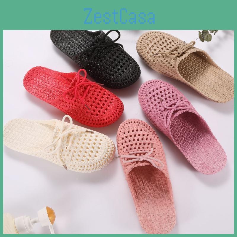 Pvc Wear Womens Outer Slides Holey Shoes Summer Soft Bottom Thick Bottom Sandals Home Bathroom Hollow Wrapped Toe Slipper Outdoor Beach Flipflops