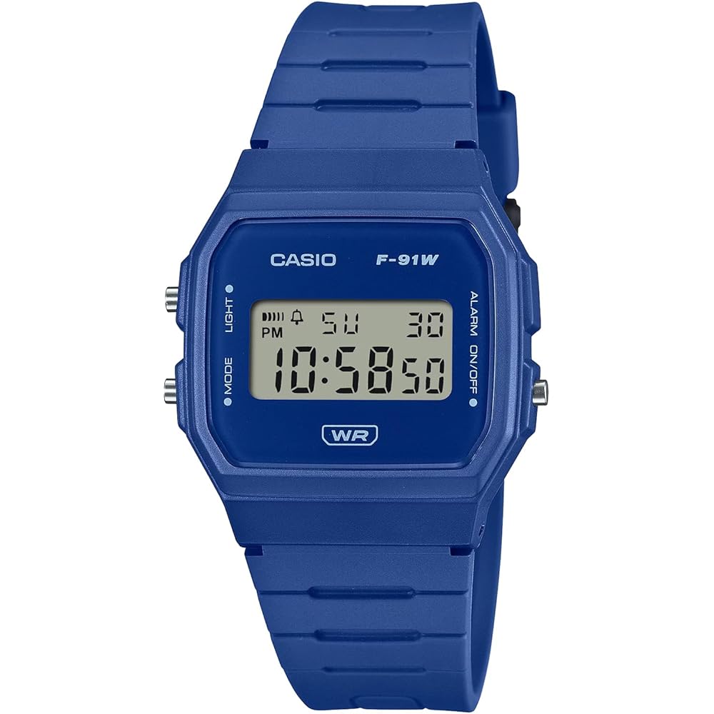 Casio F-91WB-2A1 Unisex Digital Watch Biomass Plastic Band Blue Simple Packaging
