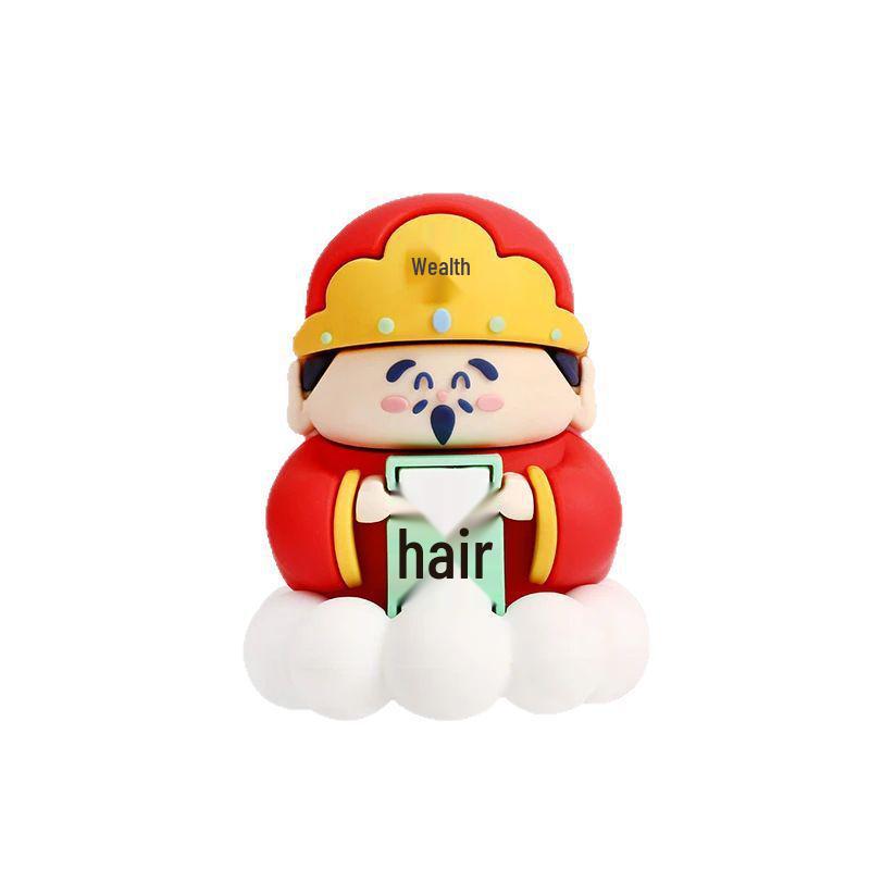 God of Wealth Car Pendant: Rearview Mirror Hanging Ornament for Attracting Prosperity