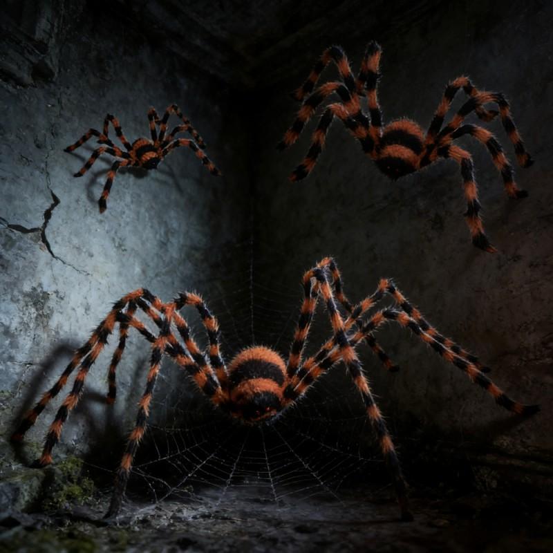 Halloween Decorative Spider Prop 90cm 125cm 200cm Plastic Scary Party Decoration Haunted House Bar Event