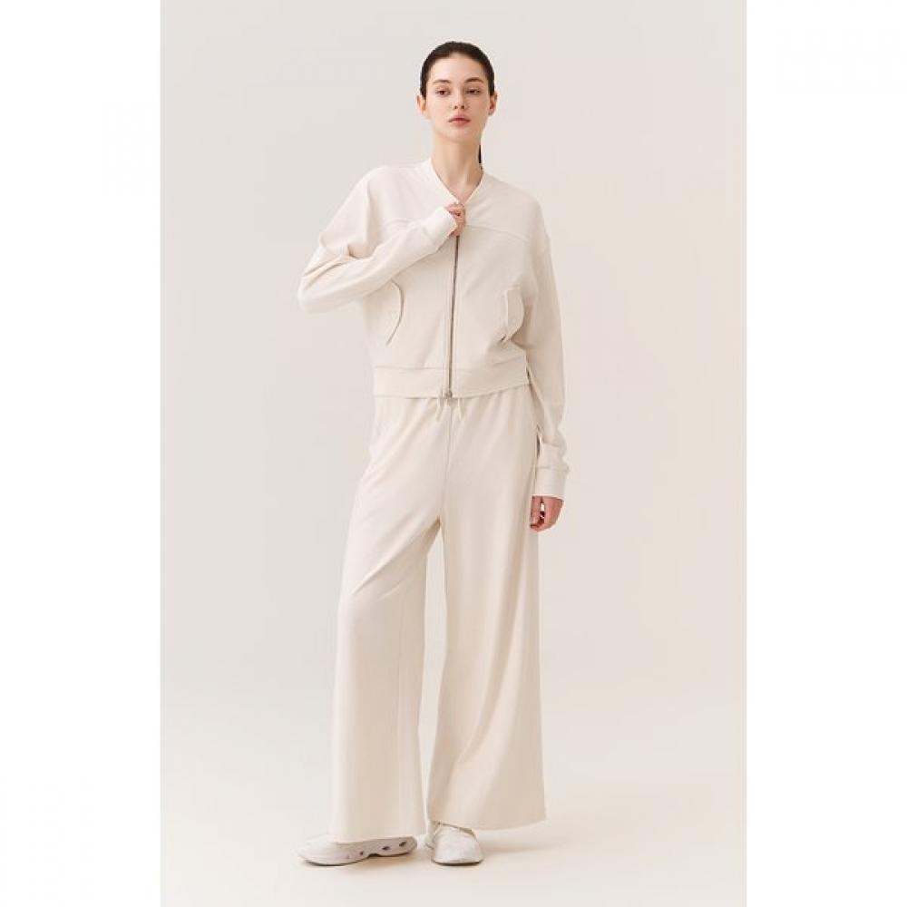 Huit Washed Henley Neck Cropped Zip Up Jumper Htwjp5k08t