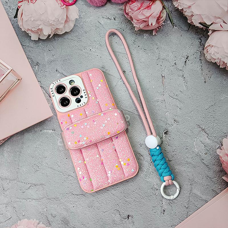 1Pc Color Combination Knot Mobile Lanyard Creative Short Braided Lanyard Mobile Phone Case Key Ring Can Be Detachable Anti-Loss