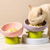 Simple Large-mouthed Ceramic Cat Bowl Flower Shaped Non-slip Anti-tipping Bowl Raised Design High Foot Bowl For Cats Dogs