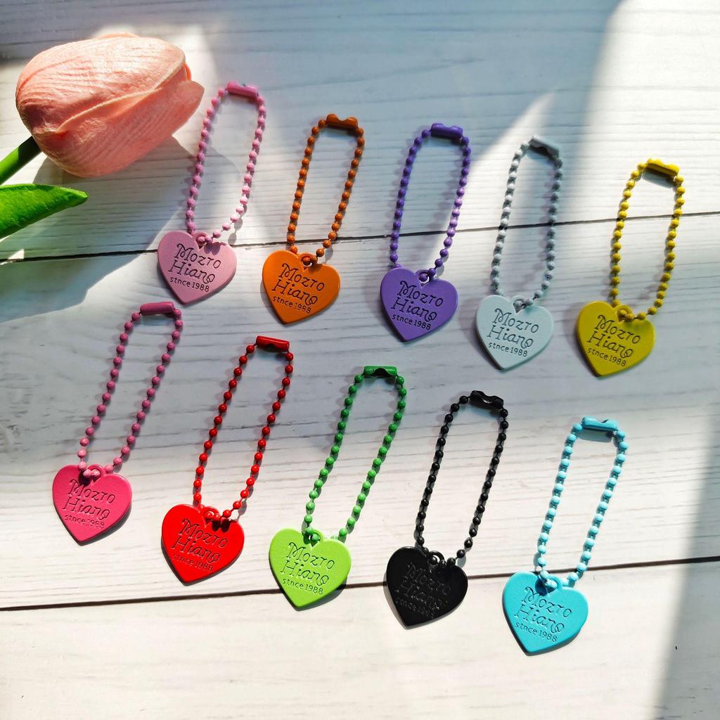 Bonbonfarbenes doppelseitiges Liebesanhänger Perlenketten Schlüsselanhänger - Kreatives DIY-Accessoire