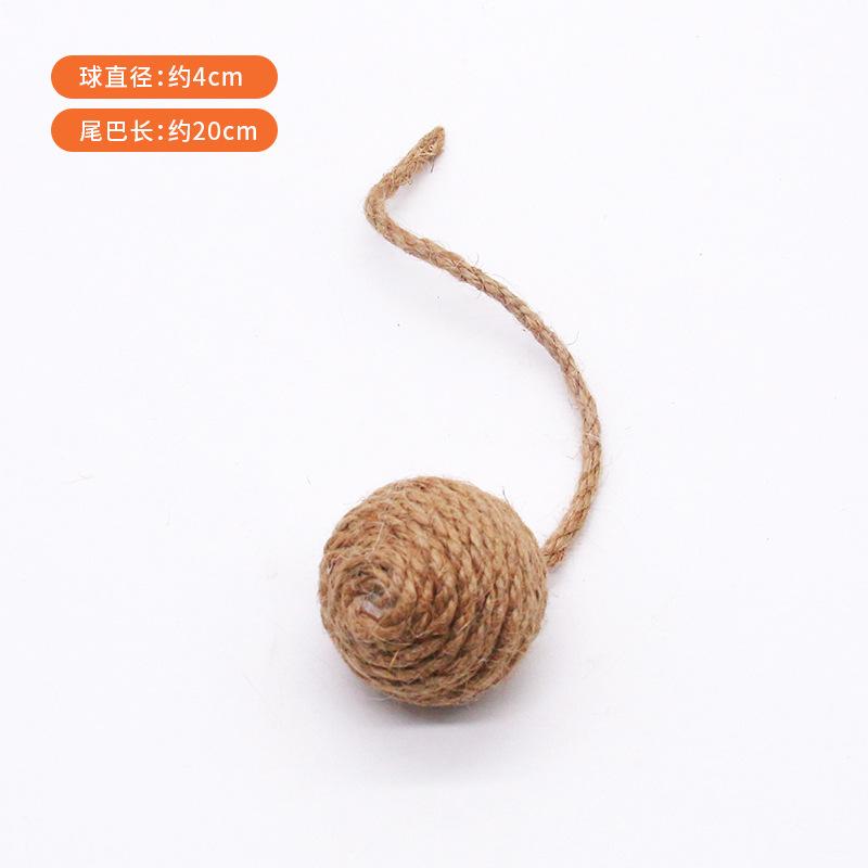 Pet Sisal Rope Weave Ball Cat Teaser Toy Interactive Chewing Scratch Catch Rattle Play Toy For Cats Kitten Accessories