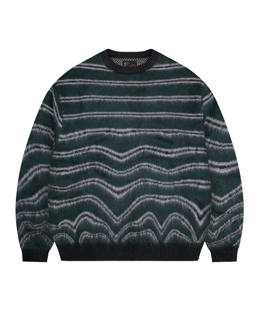 GLACK Gnt030 Seismic Stripe Knit (Green)