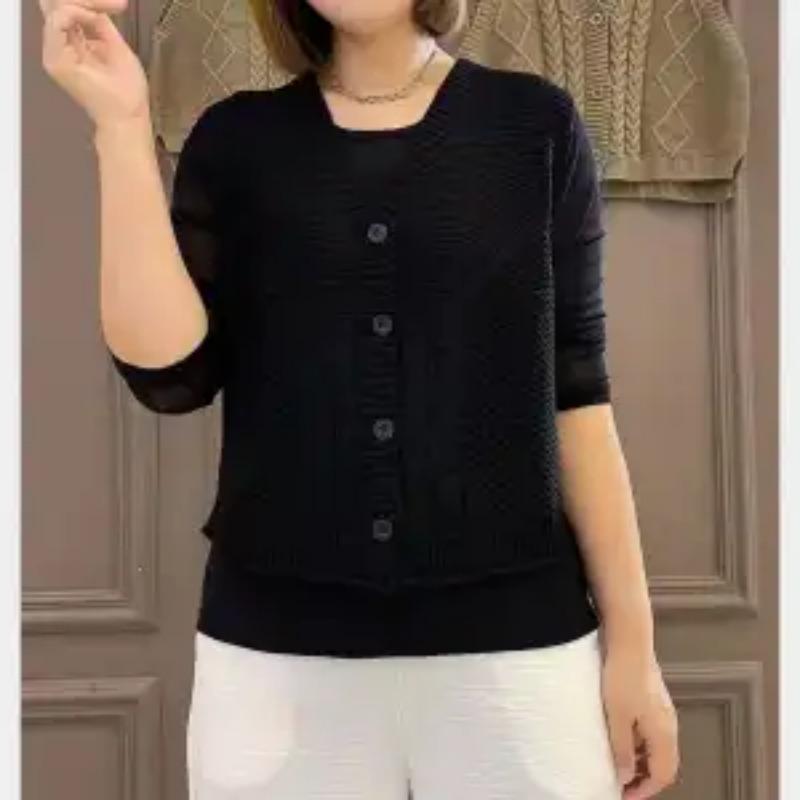Women's Red V-Neck Knit Vest Button Up Casual Sleeveless Slim Fit Sweater Vest