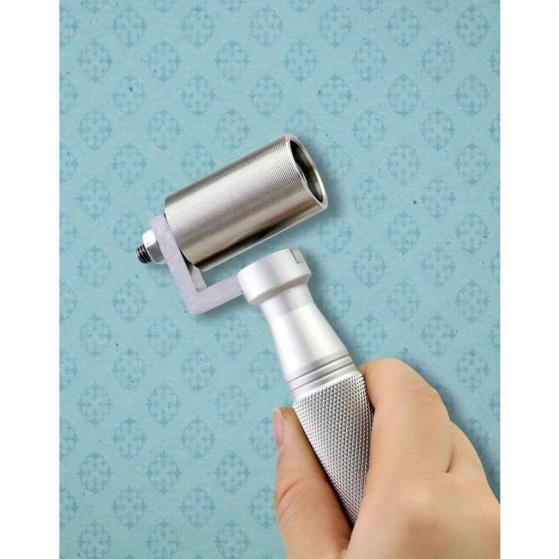 1pc Stainless Steel Home Wallpaper Seam Roller Wall Paper Construction Tool Seam Flat Roller Paint Tool