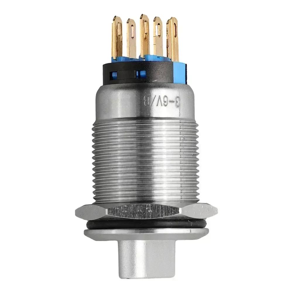 19mm 2 3 Position Metal Selector Rotary Switch Latching Push Button Switch SPDT With 12V LED Illuminated Switch 1NO1NC ON OFF