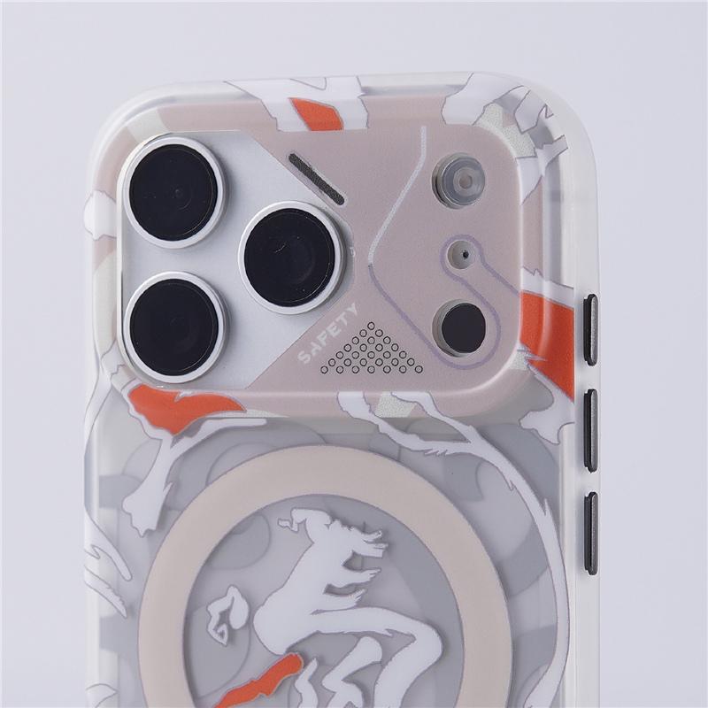 Custodia Protettiva con Lente Opaca Cavallo Astratto Graffiti Per iPhone 17 Air 17Pro 16 17Pro Max Per Copertura Caricatore Wireless Magsafe