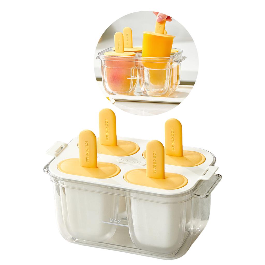 Ice Cream Maker Mold with Stick Food Grade Silicone Homemade Popsicles Mould Double Layer Ice Cubes Tray Kitchen Tool