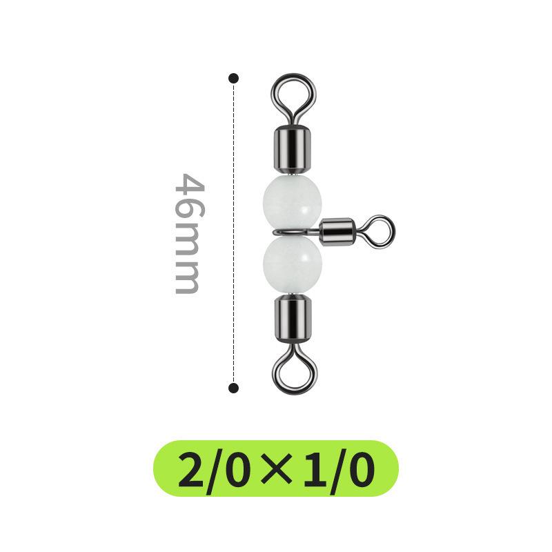 Non-Damaging T-Shaped Luminous Large Fish Swivel Hook Separator with 8-Shaped Rock Fishing Ring