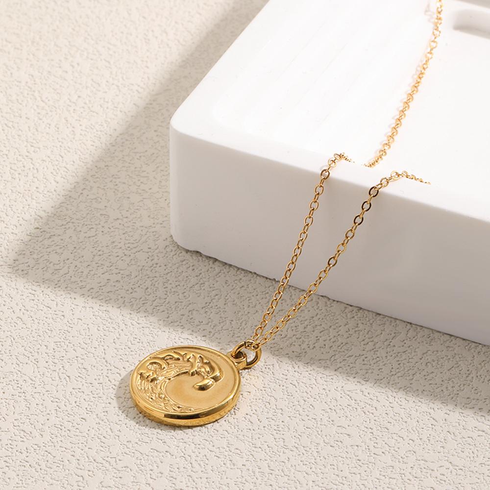MamacitaSlay 316L Stainless Steel Great Wave Pendant Necklace 18K Gold Plated Waterproof Jewelry For Women Trendy Necklace