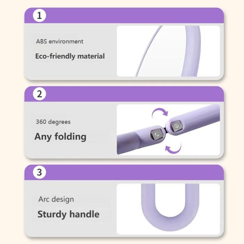 Portable Double-Sided Folding Handheld Beauty Mirror Round Makeup Mirror 30x Magnifying Handle