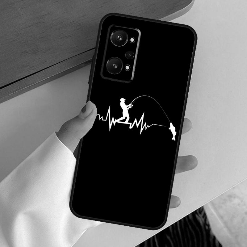 Fishing Heartbeat For Realme C53 C51 C55 C67 C30 C31 C33 C35 C21Y C25s GT5 9 10 11 12 Pro Plus GT Neo 6 Case