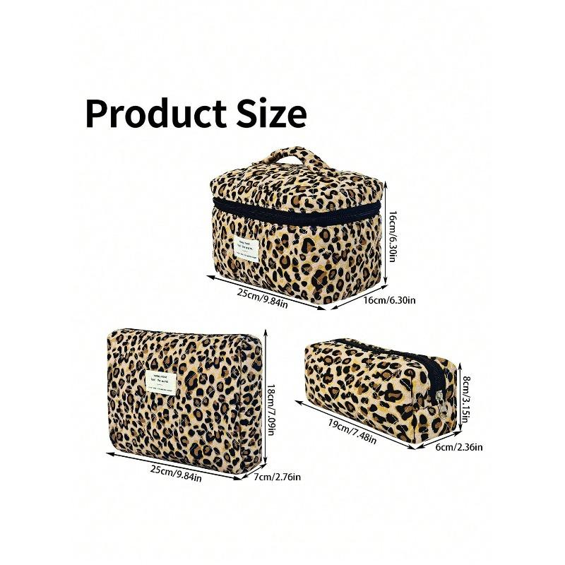 Modische Leopardenmuster Make-up-Organizer-Tasche, Große Kapazität Tragbare Reise-Kulturbeutel, Kosmetiktasche Reise-Kulturbeutel-Organizer