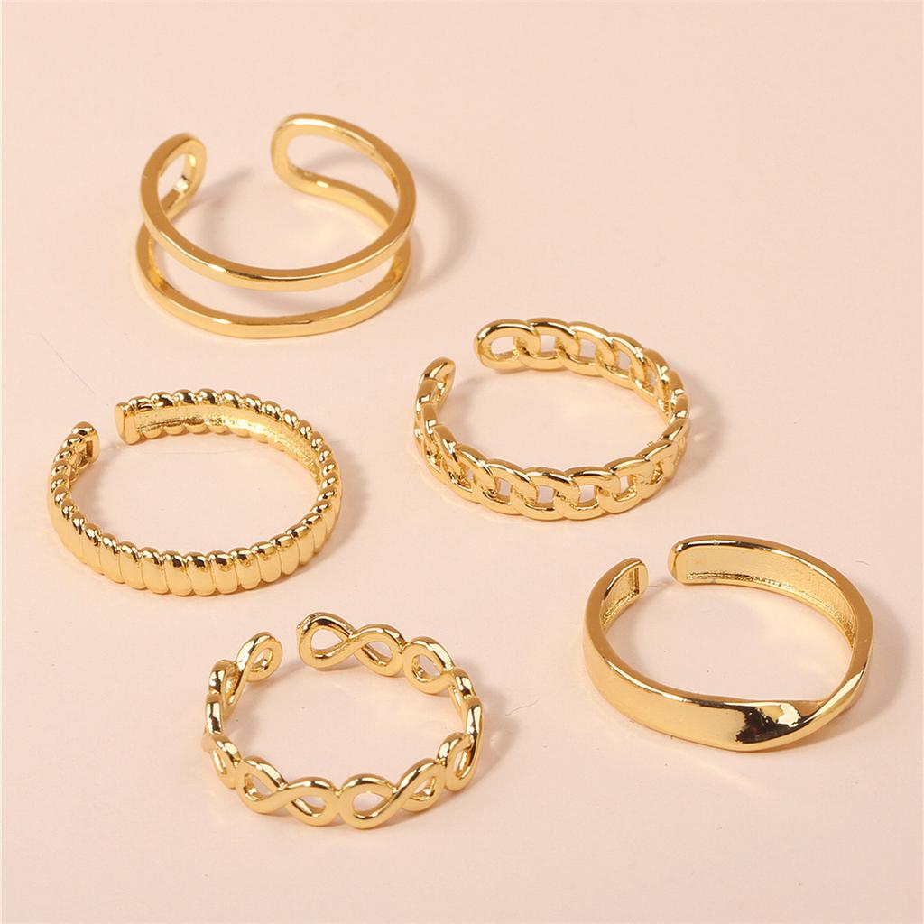 Fashion Niche Design Sense Versatile Opening Adjustable Ring, Gold Stacked Fashionable Simple Ring