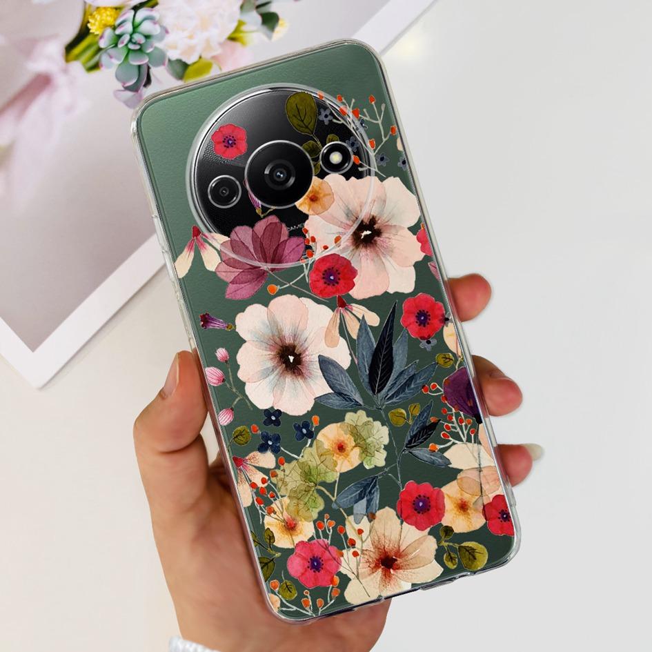 For Funda Xiaomi Redmi A3 Case 2024 Fashion Flower Transparent Silicone Soft TPU Phone Case For Xiomi Redmi A3 RedmiA3 4G Covers