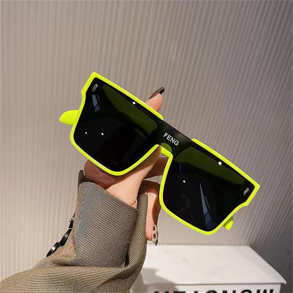 1Pc Fashion Oversized Square Sunglasses Women Men Retro Mirror Lens Eyewear Shades UV400 Protection Punk Sun Glasses New