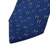HERMES H pattern silk tie Navy silk Used