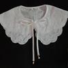 Womens Vintage Embroidered Faux Collar With Ribbon Decoration For Winter Fashion Accessory