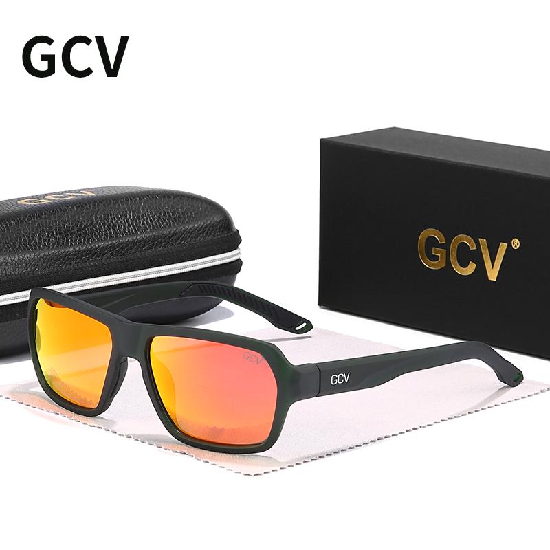 GCV Brand Professional Fishing Driving Cycling   Sports Goggles Polarized Sunglasses Square Rectangle Men Women UNISEX TR90 Polarized