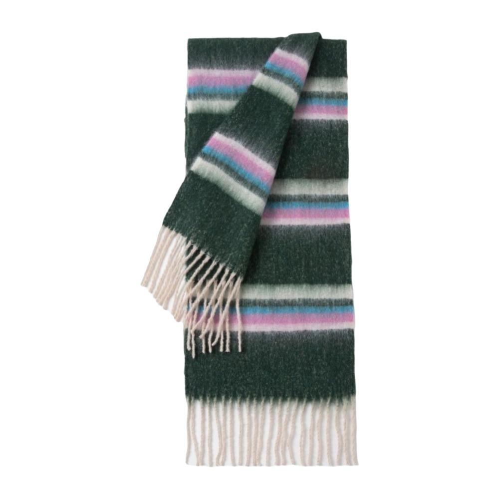 Mohair Winter Cashmere Scarves Plush Long Shawl Classic Stripe Wool Scarf Autumn Winter