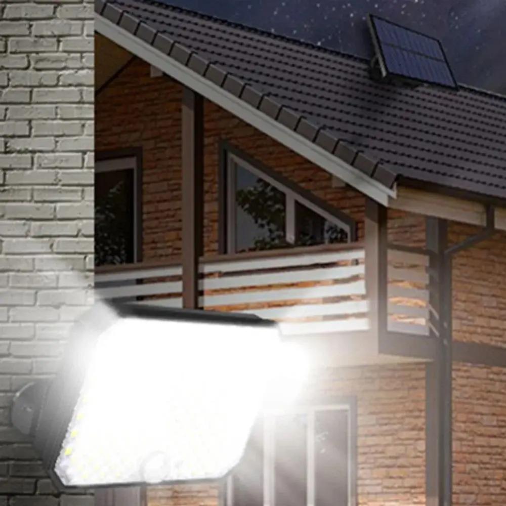 Solar Lights Outdoor 190LED 3 Modes Motion Sensor Flood Lights with Remote IP65 Waterproof Security Solar Lights for Outside