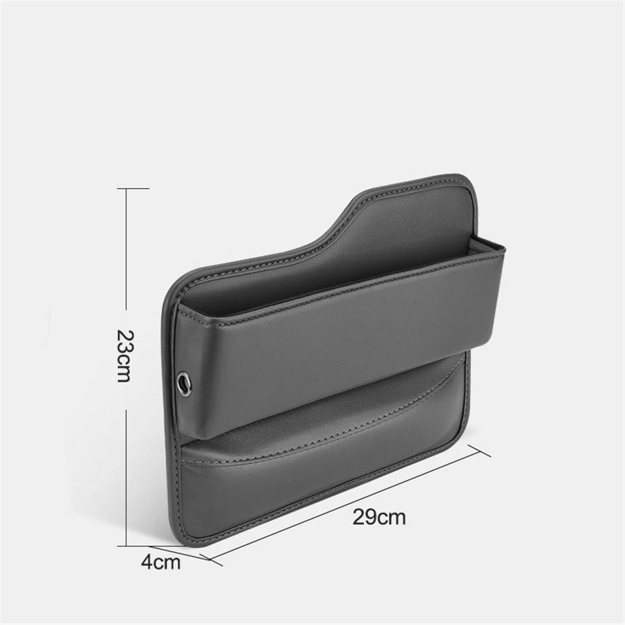 2Pcs PU Leather Car Console Side Seat Gap Filler Front Seat Organizer for Cellphone Key Coins Stop Dropping Between Seats Black