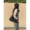 IELGY women's large-capacity bag, simple soft leather shoulder armpit bag, retro commuter oblique span mother and child bag