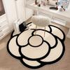 Soft Crystal Velvet Camellia Carpet Non-slip Quick-Drying Floor Rugs 60x60CM Absorbent Floor Mat Living Room Bathroom