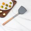 High-Value Silicone Cooking Shovel with Wooden Handle - Non-stick Pan Special, Stainless Steel Kitchen Utensil