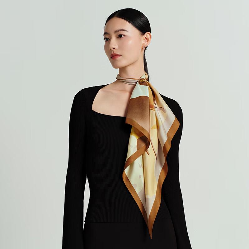 Wansili 100% Mulberry Silk Double-Sided Printed Scarf