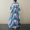 Round Neck Short Sleeved Artistic Retro Casual Loose Women's Dress