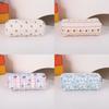 Cute Floral Cotton Makeup Brush Bag With Portable Design For Travel And School