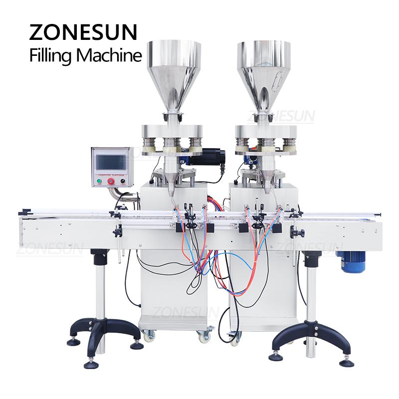 ZONESUN ZS-KL01 Automatic 2 Heads Granule Filling Machine Quantitative Filler for Bottles Jars