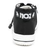 Mozu Women's High-Top Waterproof Rain Sneakers, 4cm Waterproof, Non-Slip Sole, Side Zipper, Stretch Elastic Laces, Black, Size 23cm