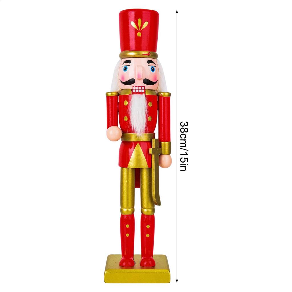 Wooden Christmas Nutcracker Soldier Wooden Nutcracker Figures Soldier Festive Statue Party Supplies For Fireplace Shelf