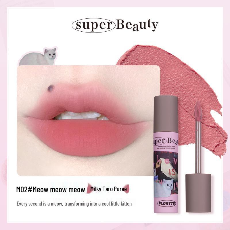 Flortte Velvet Matte Lip Cream in Kitten Milk Cake - Non-Stick Formula