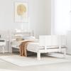 Bed Frame with Headboard Without Mattress White 90x200 Cm