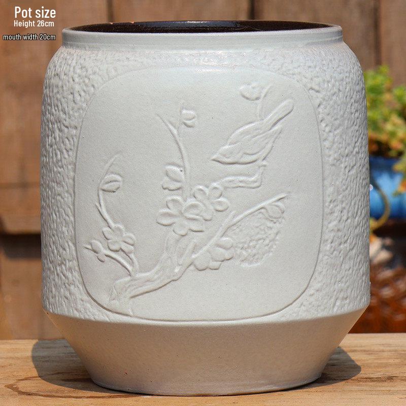 Handmade Coarse Pottery Tall Succulent Tree Pot, Breathable Ceramic Clay for Bougainvillea & Orchids.