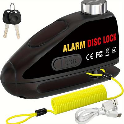 Rechargeable 110dB Motorcycle & Scooter Anti-Theft Disc Brake Alarm Lock