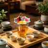 Umbrella-Shaped Ceramic Tea Infuser with Rotating, Chinese Blue & White Ceramic Strainer for Loose Leaf Tea, Kung Fu Tea Filter, Elegant Gift for Tea